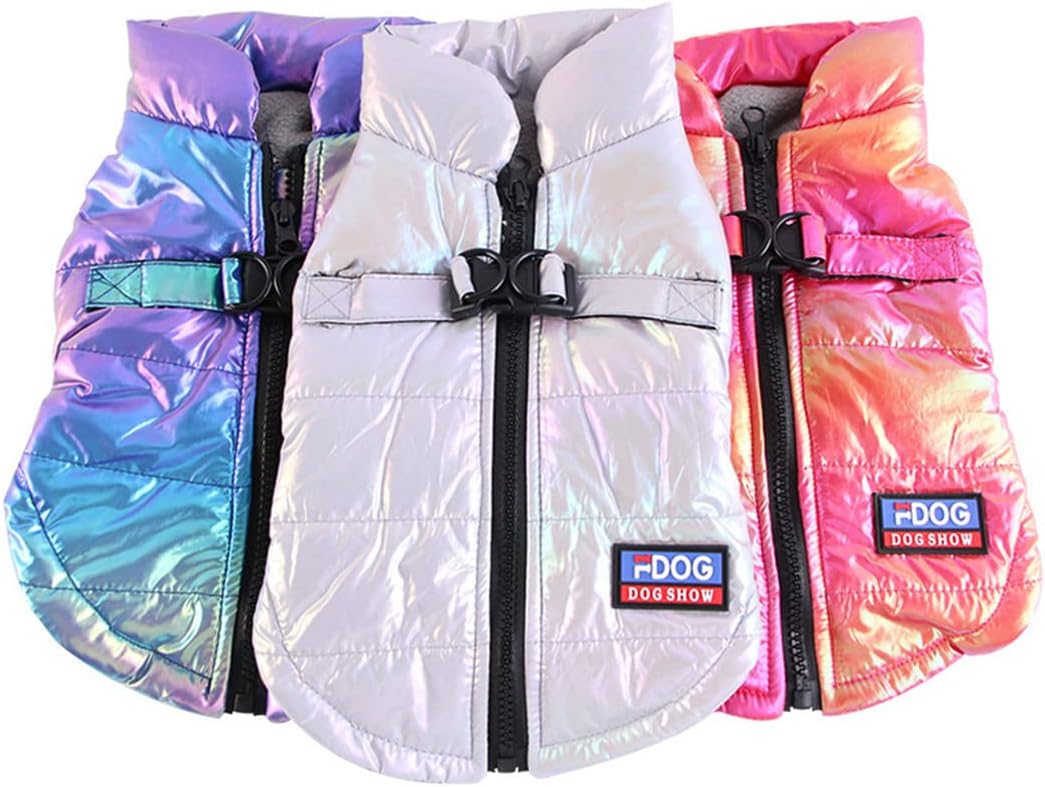 Icouchi ふわふわ ダウンベスト風ジャケット 犬洋服 パーカー コート ペット服 冬 ドッグウエア 小中型犬 保温 防寒 可愛い 冬服 ワンちゃん ハーネス付き お散歩お出かけ 背中開き Xl ブルー 新品未使用正規品