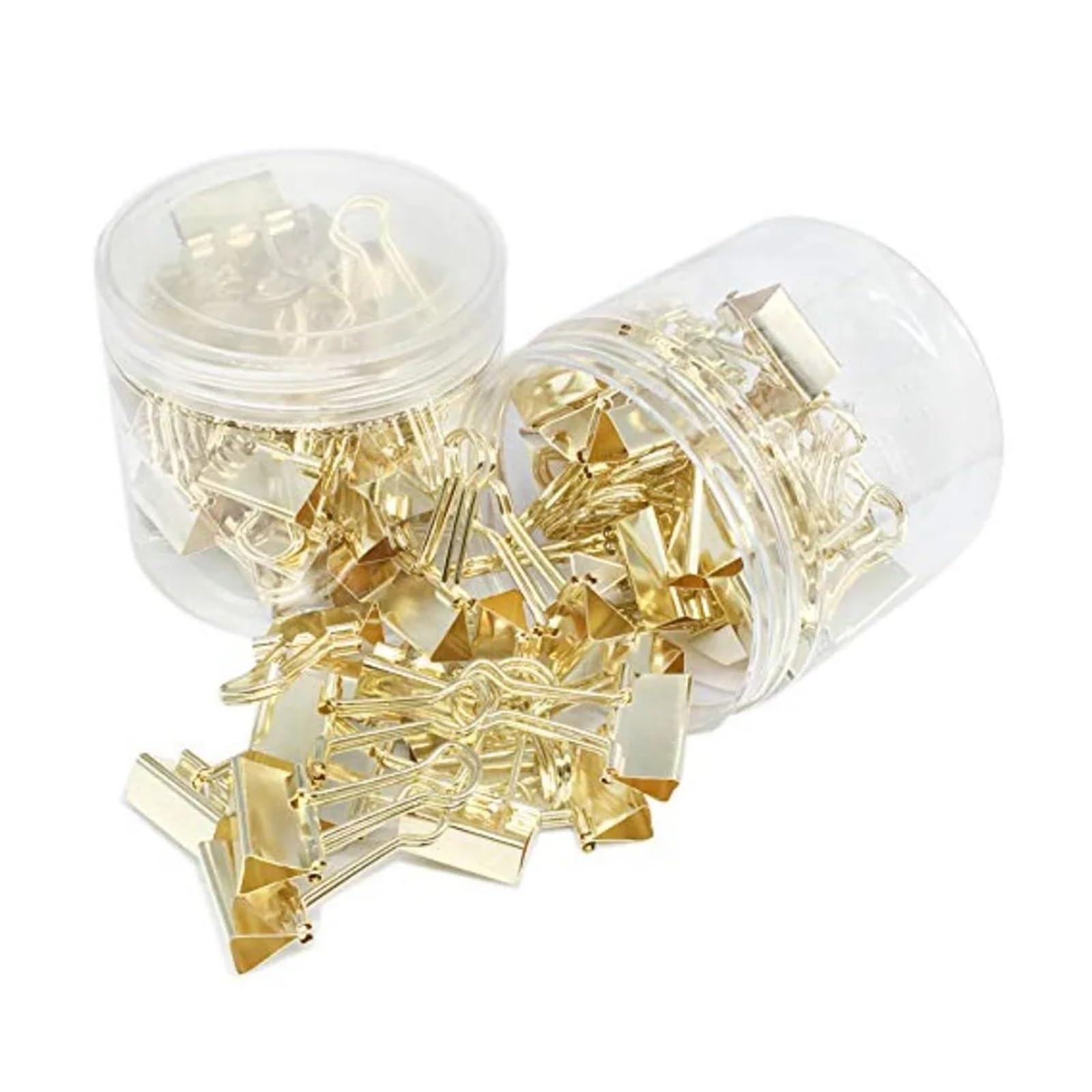 Foldback Klammern 100 Stück goldfarbene Büroklammern | Kleine, 3/4 Zoll breite Clips for Büro- und Schulbedarf