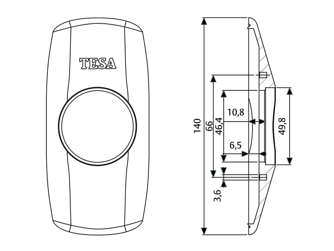 Tesa Assa Abloy EMB855AE - Escudo embellecedor, Acero Esmaltado