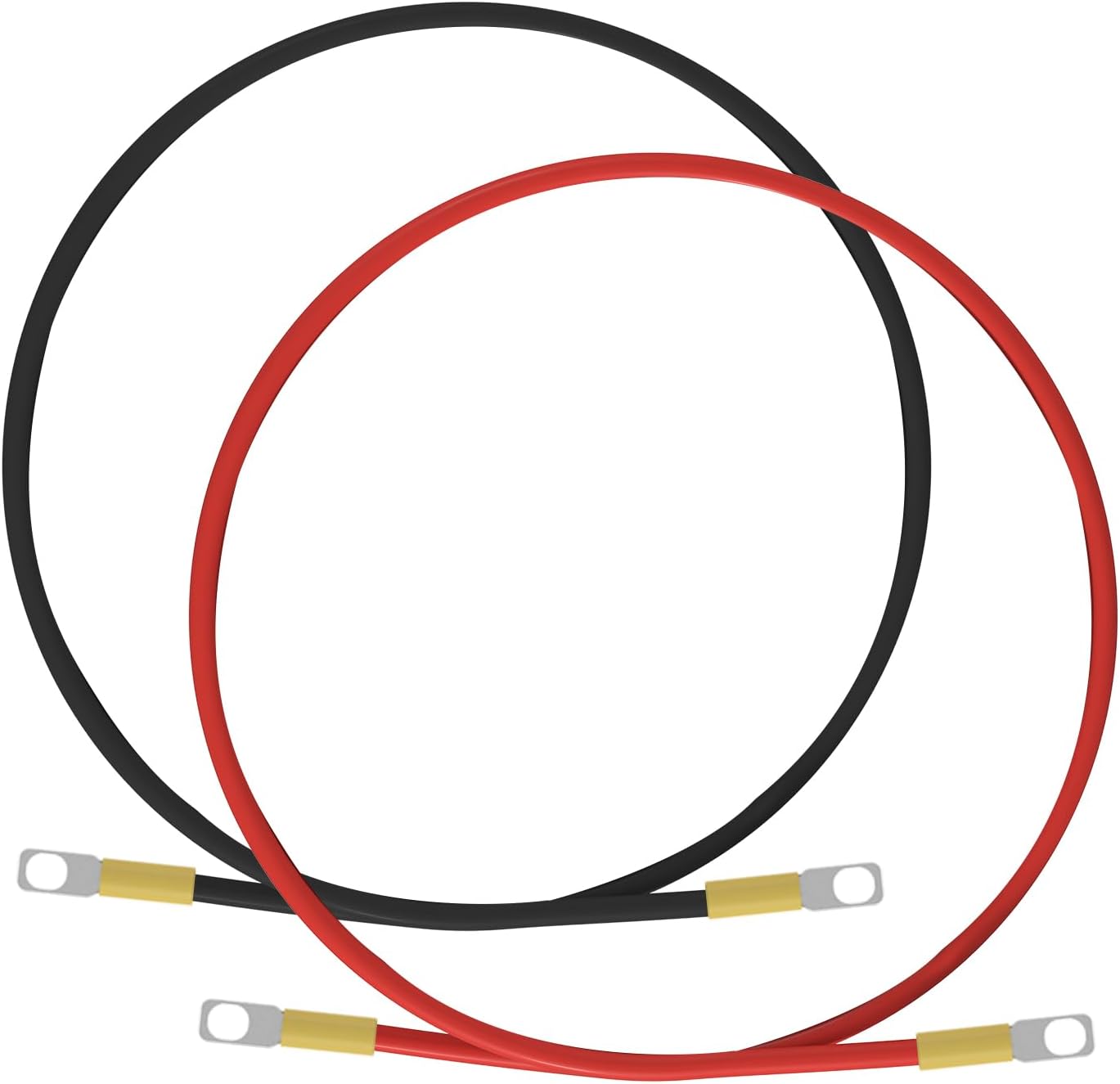 9AWG Battery Cable 12 Inch with 13/64' Lug Terminals Tinned Copper Battery Inverter Cable for Solar Panel Automotive Motorcycle RV Marine 1ft/30cm