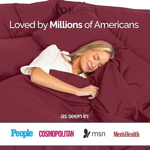 Miniatura 8 de Juego de sábanas de 100 % algodón de 400 hilos, sedoso y suave, para colchón alto, tamaño King dividido