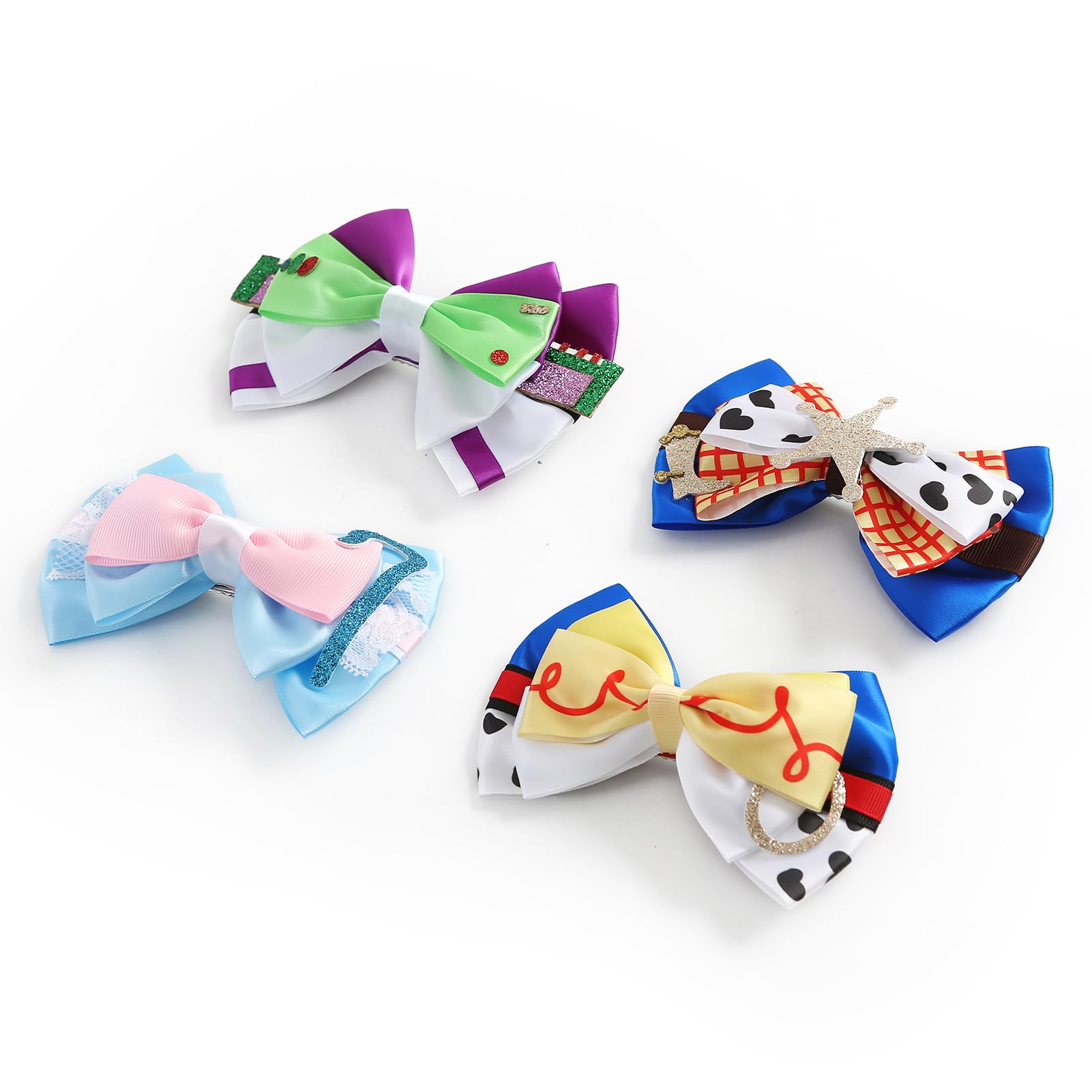 Cute Cartoon Hair Bow Clips - 2 Pack -4