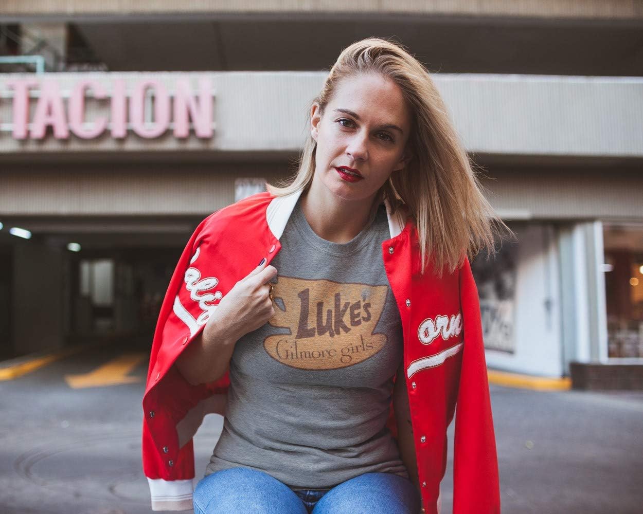 Ripple Junction Gilmore Girls Juniors Vintage Luke's Coffee Logo Light Weight Crew T-Shirt - Image 3