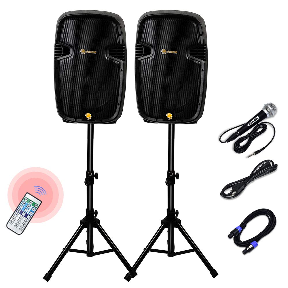 Buy CCHAIN Portable 12” 2Way Powered PA Speaker System, Professional