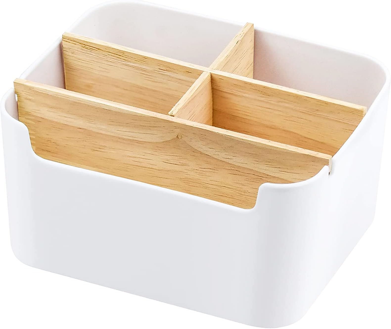 DAJAVE Bamboo Desk Organizer, 360 Grad Stifthalter aus Bambus, Schreibtisch Organizer Holz für Marker, Buntstifte