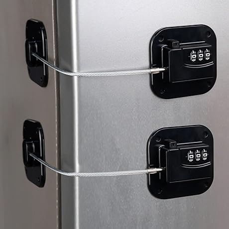 Refrigerator Lock (2 Pack) - Child Safety Cabinet Lock, Heavy-Duty Combination Fridge...
