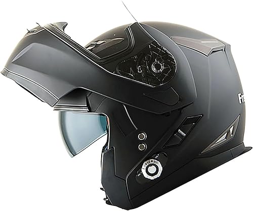 Martian Casco Bluetooth para motocicleta, modular, abatible, cara completa, doble visera, auriculares de intercomunicación Bluetooth integrados