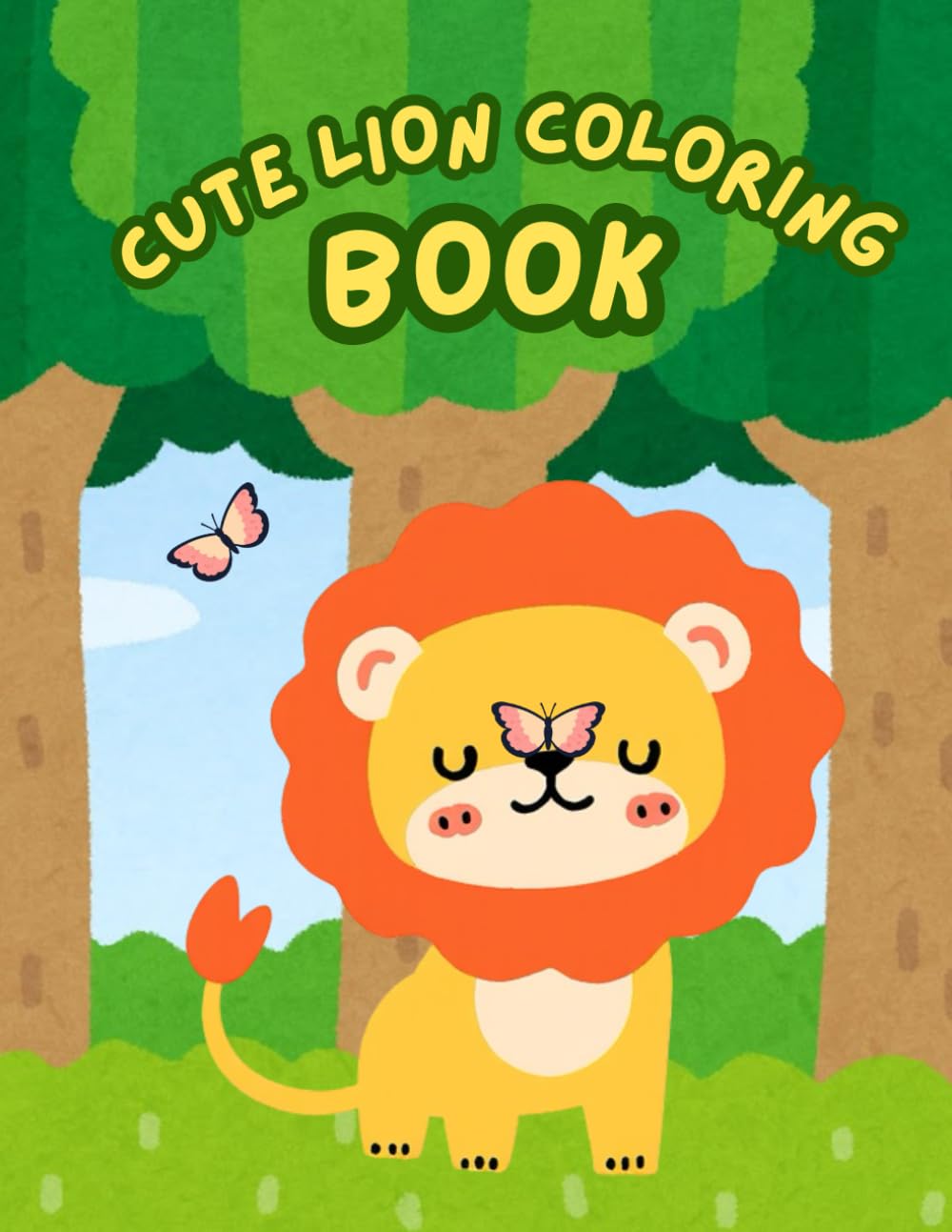 Cute lion coloring book