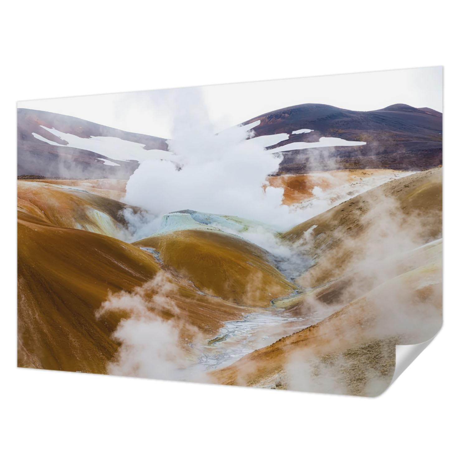 Papier peint adhésif facile à poser et résistant aux taches motif collines volcaniques