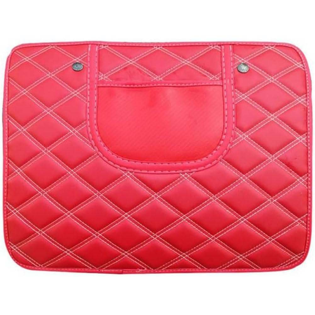 2 Pezzi Proteggi Sedile Posteriore Auto Bambini per Dodge Avenger Caliber Dart Magnum Neon, Protezione Schienale Sedile Pelle PU Auto Tappetino Anti-Calcio,Short-C/Red