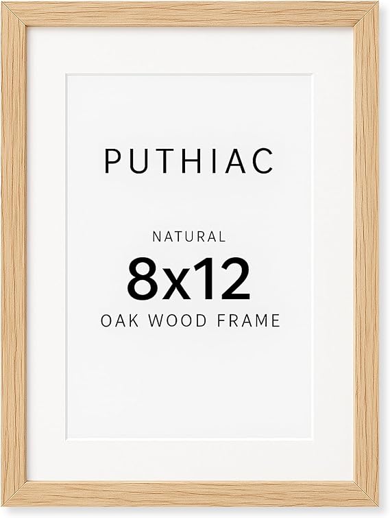8x12 Oak Wood Picture Frams - Minimalist 8x12 Oak Wood Frames, 8"x12" Picture Frame Wood, Natural Solid Wooden Picture Frames for Wall Art Photo and Prints(1 Pack, Beige)