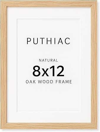 8x12 Oak Wood Picture Frams - Minimalist 8x12 Oak Wood Frames, 8"x12" Picture Frame Wood, Natural Solid Wooden Picture Frames for Wall Art Photo and Prints(1 Pack, Beige)