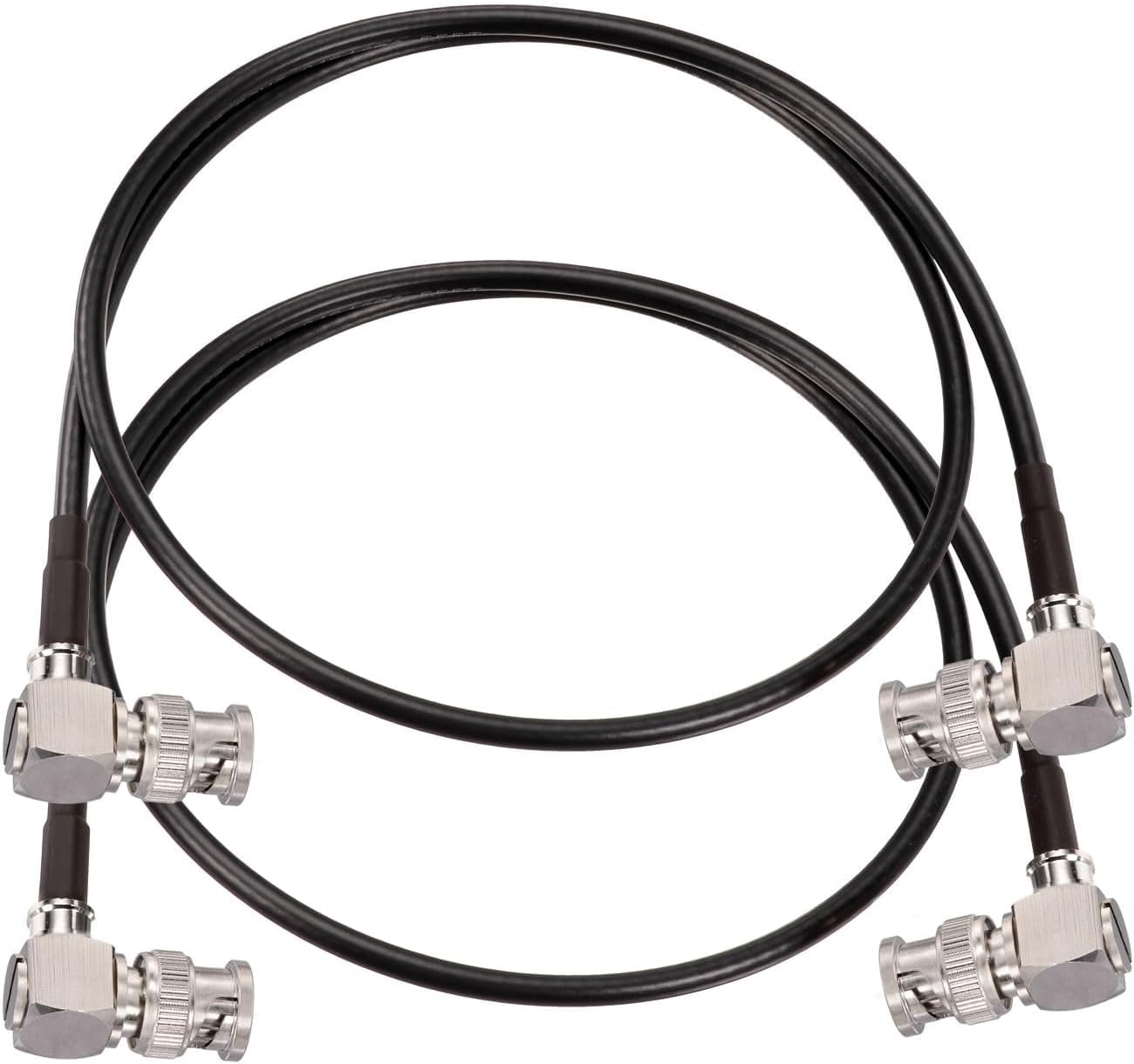 Superbat HD/3G/6G SDI Cable 60cm,2Pcs Thin BNC Male to Male (Both Right Angle) Belden 1855A 75ohm SDI Video Cable Supports HD-SDI/3G-SDI/6G-SDI 4K for Broadcast Camera CCTV Monitor SDI Converter etc