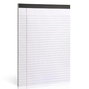 ZZTX Legal Pads 8 5 x 11 Inch White Writing Notepad Lined Writing Pads for Work Office School