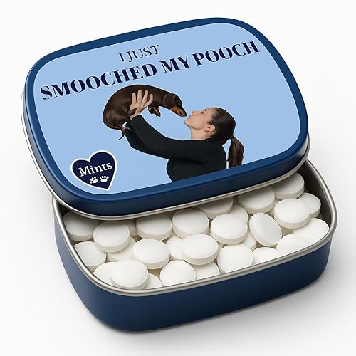 Miniatura 2 de I Just Smooched My Pooch Mints - Regalo divertido para los amantes de los perros, locos de perrito, lata de menta de gaulteria para el aliento