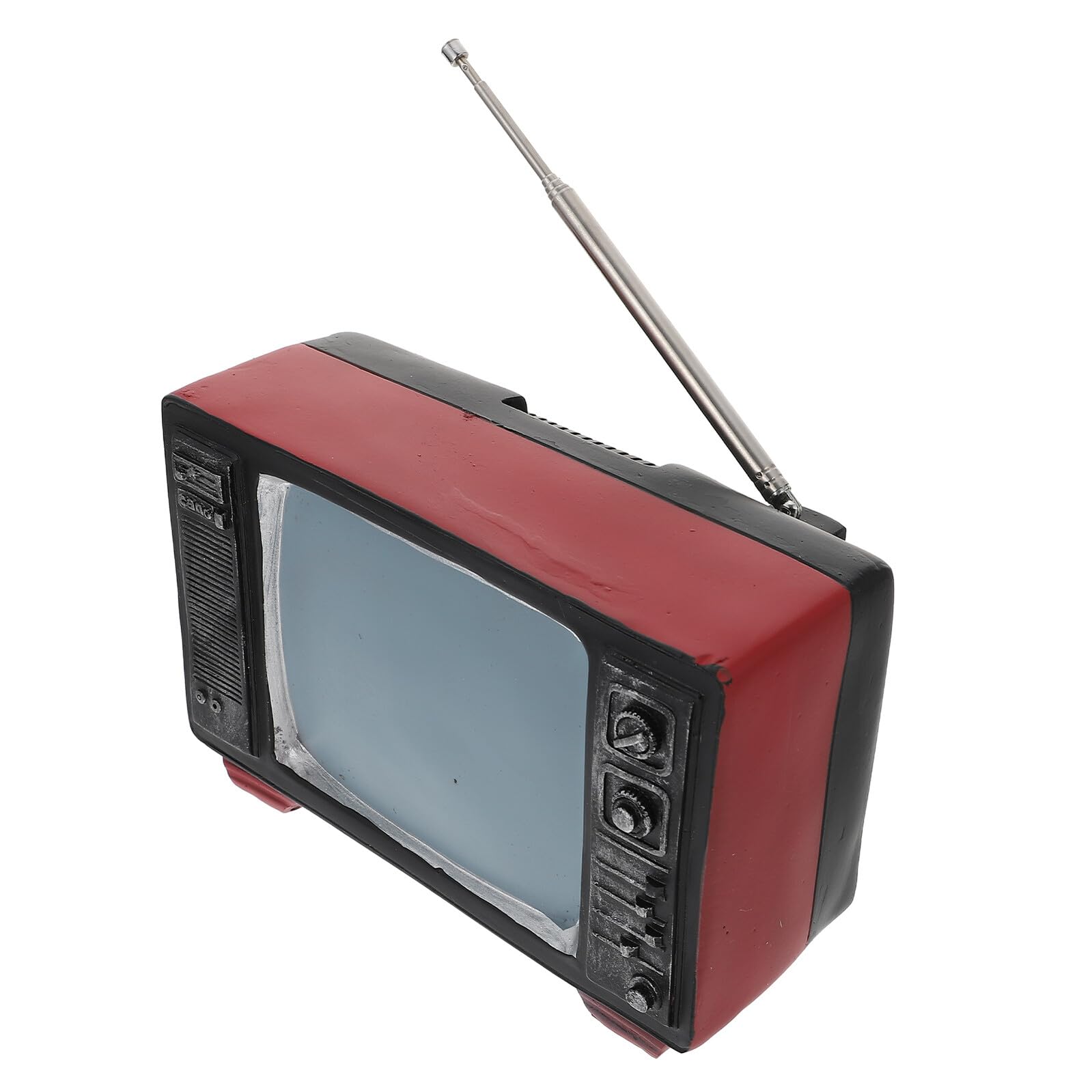 Modèle de Télévision en Résine Rouge Amosfun, Mini Figurine Rétro et Décoration Vintage Décorative