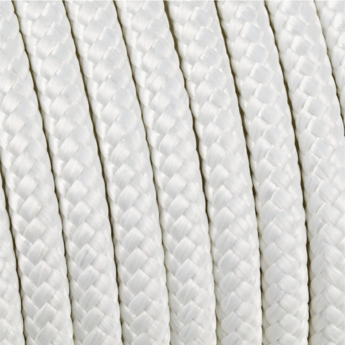 Corderie Italiane 006069362 Treccia ecopol bianca, 8 mm - 100 mt, corda multiuso, stabilizzata ai raggi U.V., resiste a intemperie, rottura 360 kg