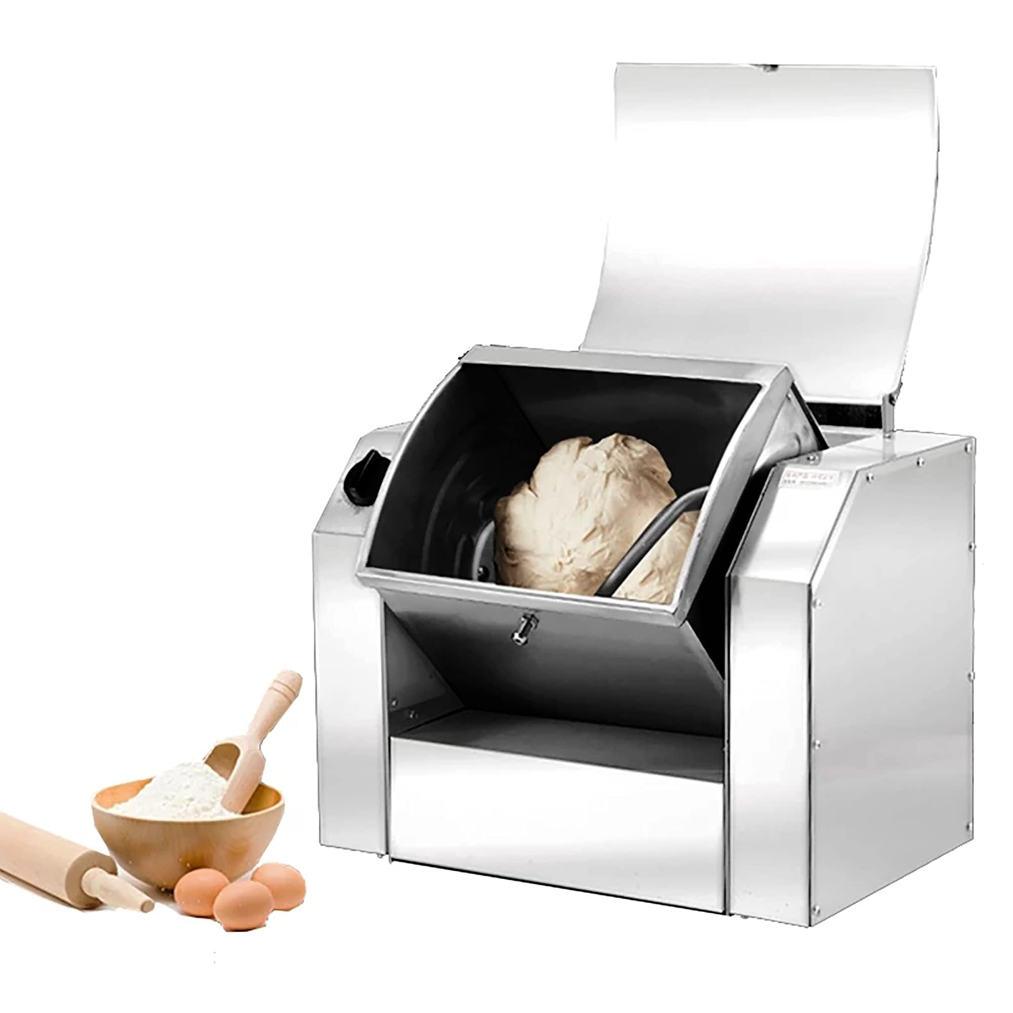 Yxyljoz Commercial Dough Mixer 5Kg Kneading Capacity, 1500W Electric Mixer Machine With Timing Function For Pasta, Pizza, Noodle Making (5Kg)