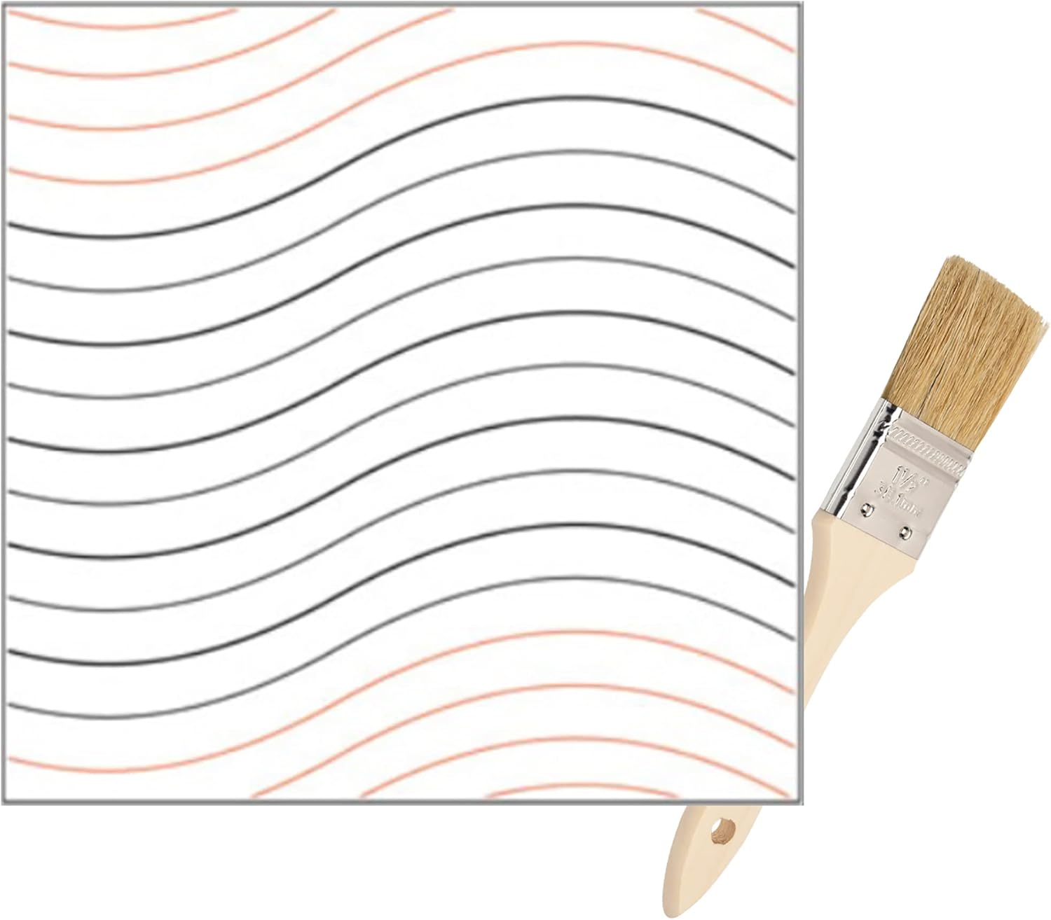 Quilting Pantograph Pattern Paper Rolls - for Longarm Quilting Machines - Easy Parallel Waves Design Quilt Pantograph - Includes Long Arm Quilting Sewing Machine Cleaning Brush for Rails and Tracks