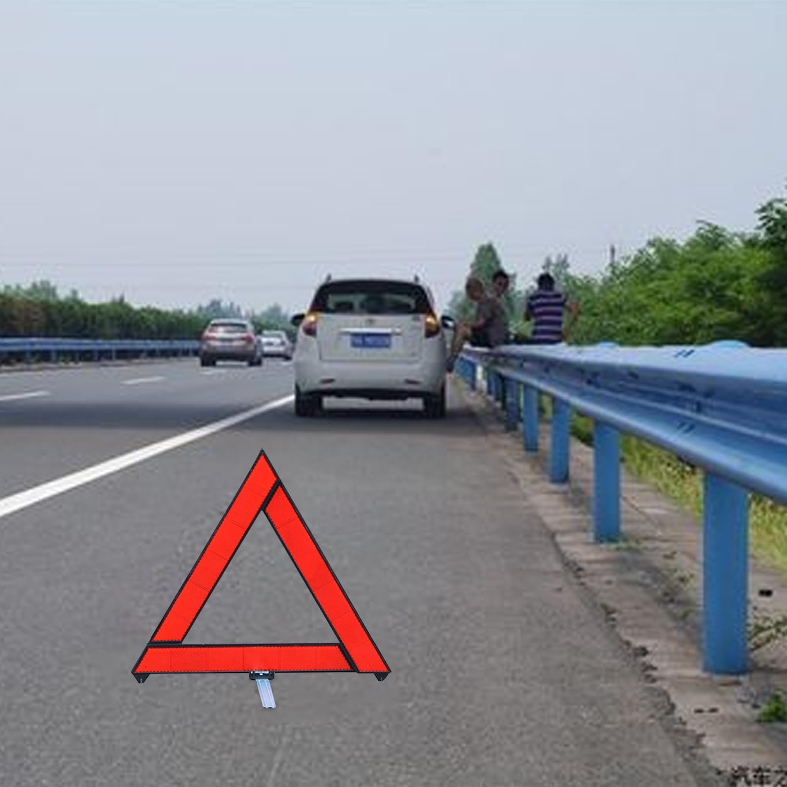3 in1 Triangolo Auto Omologato Kit, Gilet Catarifrangente Alta visibilità, Triangolo Emergenza Auto, Universale Triangolo Auto Pieghevole, Auto Avvertimento Kit per Automobile Moto Camper