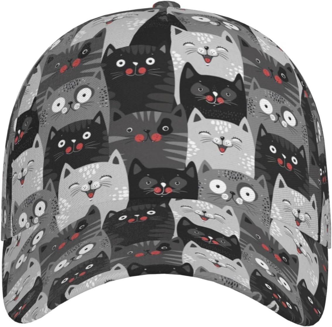 Cute Cat Print Hats Outdoor Cap Adjustable Cats Baseball Snapback Hat Cartoon Cat Cap for Women Men
