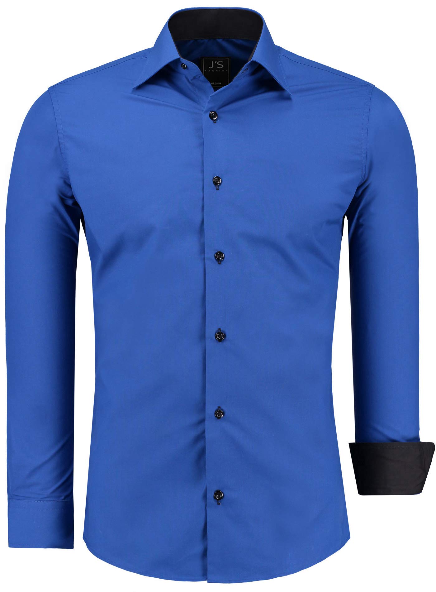 J'S FASHION Camicia da Uomo a Maniche Lunghe, Slim Fit, Facile da Stirare, Taglie UE: dalla S alla 6XL