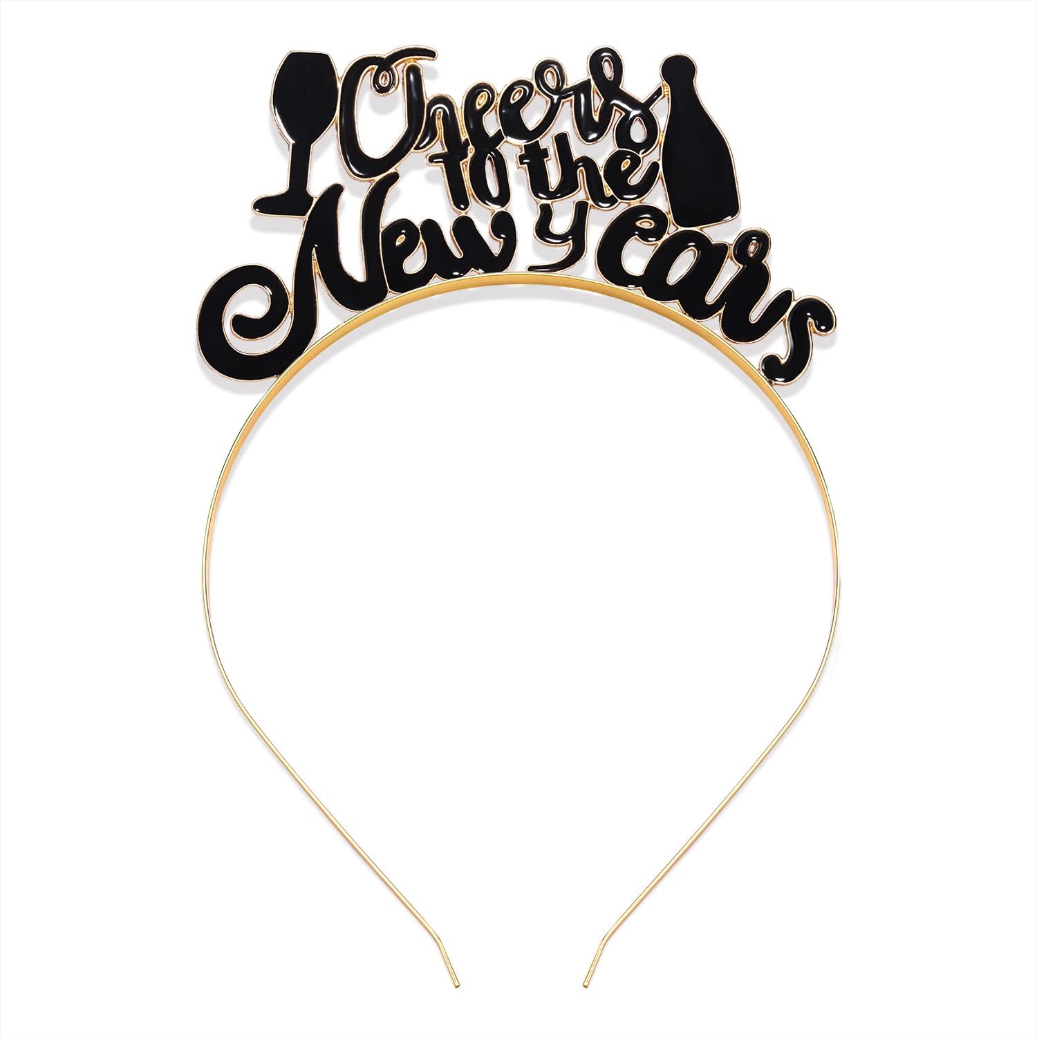 New Years Headbands Women Glitter Cheers to the New Years Hairband New Year’s Eve Hair Hoop Holiday Party Decorations