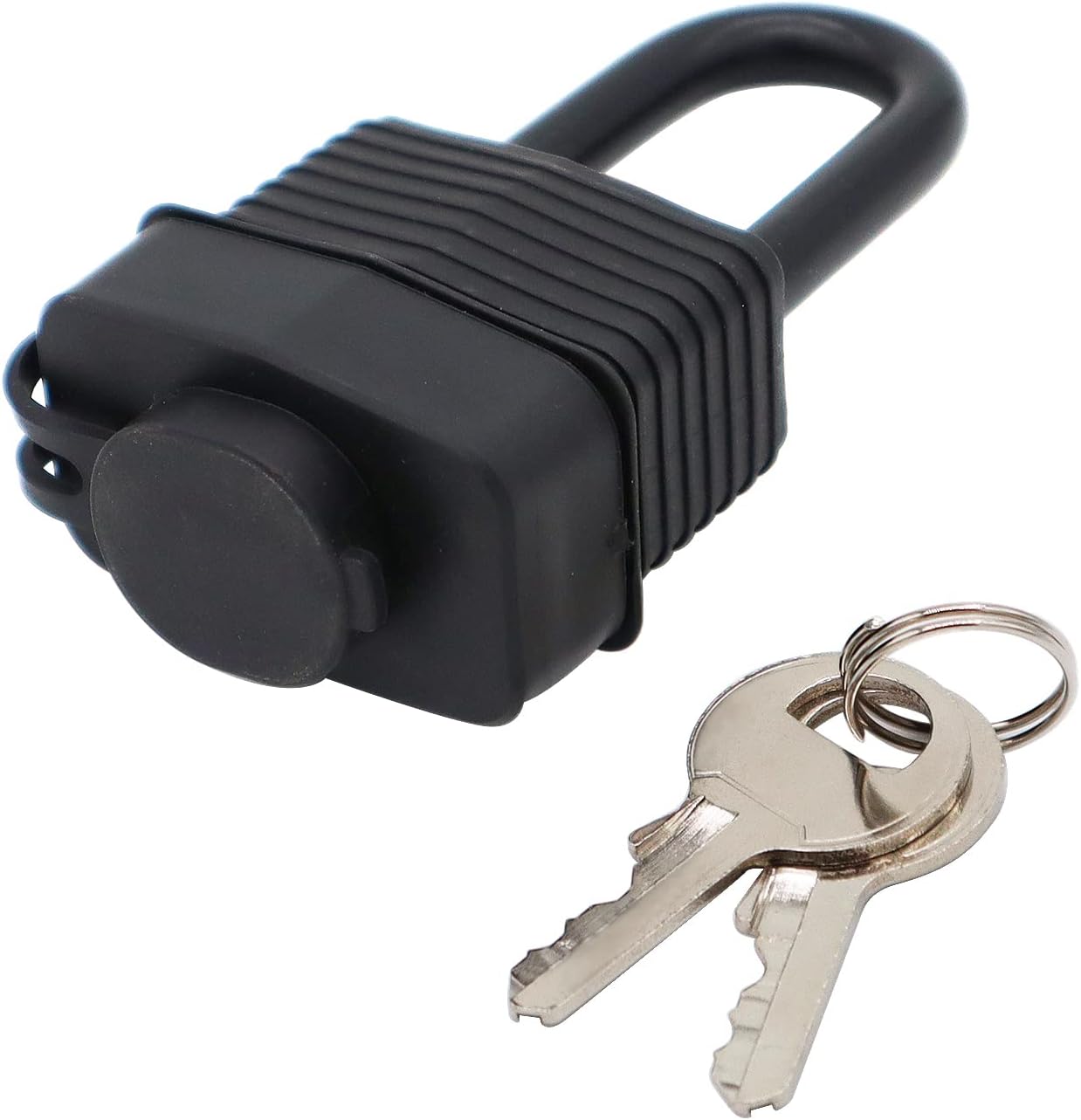 FIGODE® Waterproof Padlocks Keyed Alike for Outdoor use, Covered Heavy Duty Laminated Steel Lock, 1-9/16 Inch. Wide, Long Padlock, Pack of 48