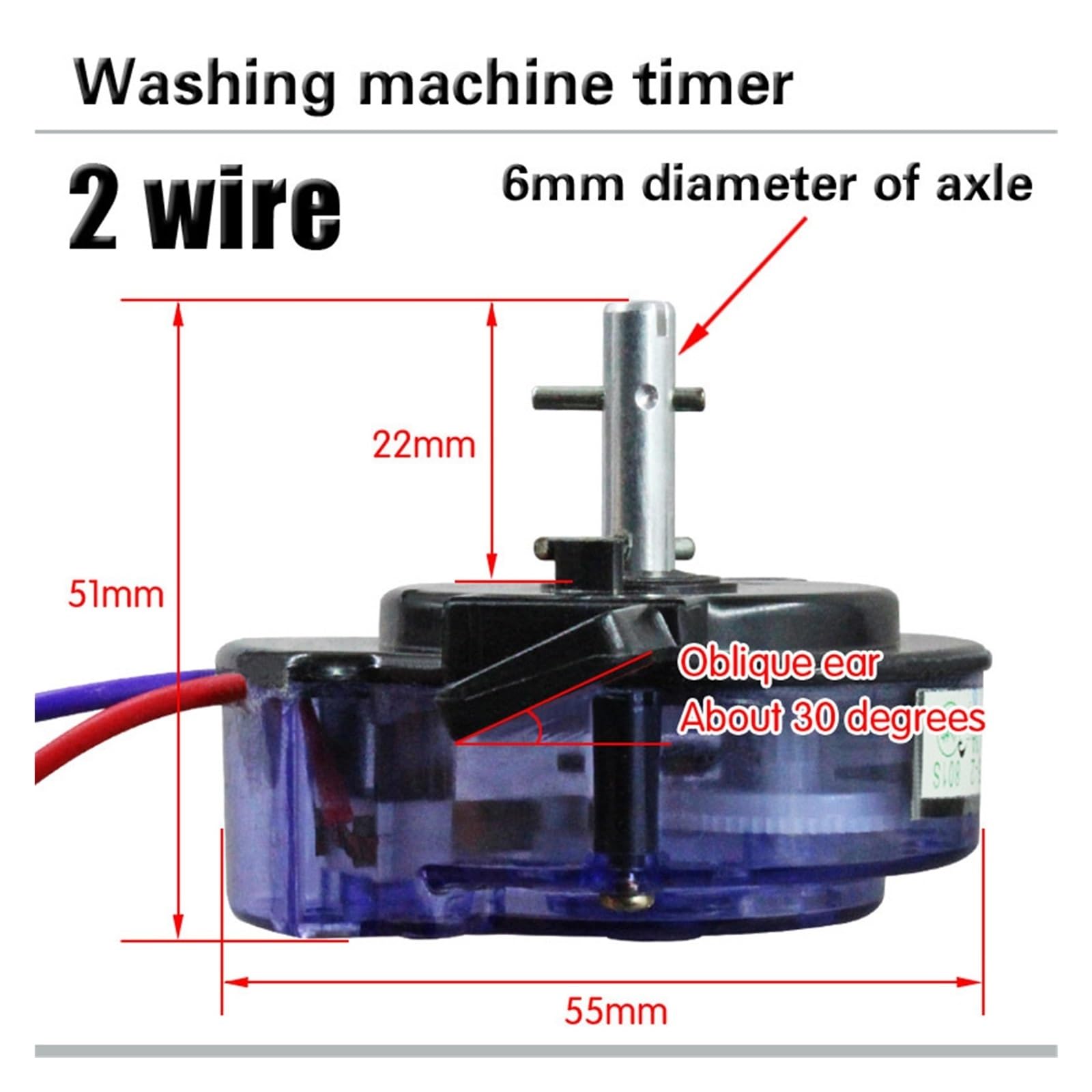 Minuterie D'essorage for Machine À Laver, 2 Lignes, Oreille Inclinée À 45 Degrés, Minuterie D'essorage De 5 Minutes, Raccords De Remplacement for Machine À Laver, Interrupteur De Régulation