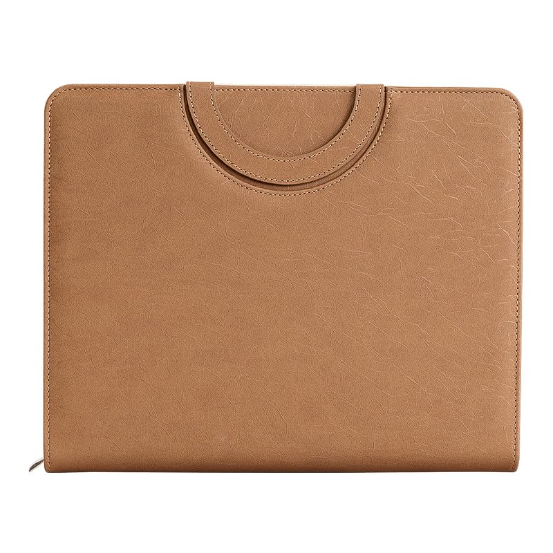 SUMINGGO Travel Document Organiser - A4 Leather Portfolio Folder with Zipper, Passport Holder & Multiple Pockets for Business, Flights, Conferences, Securely Organise Tickets, Cards & A4 Papers