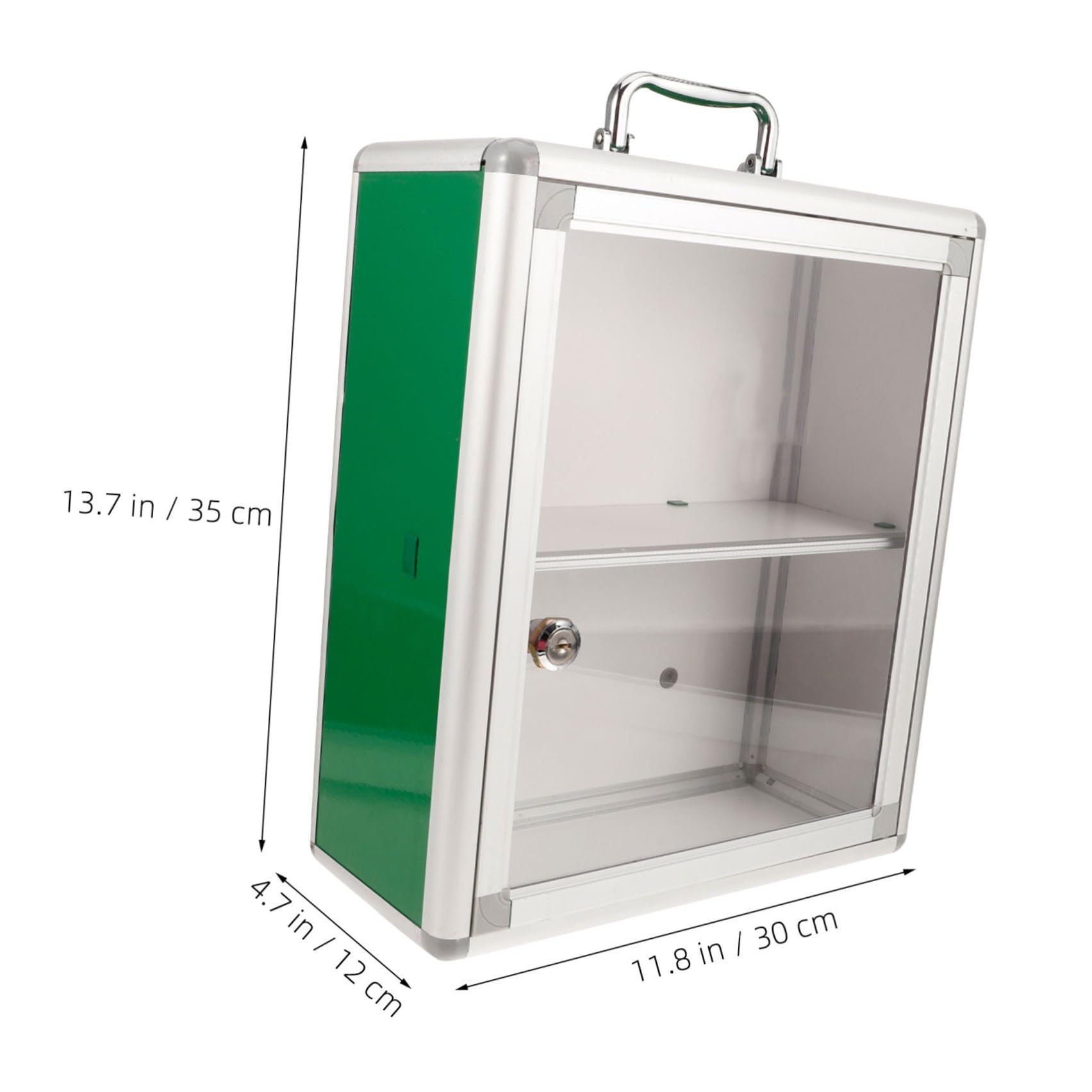 Botiquín de Pared para Primeros Auxilios Gran Capacidad, Diseño Montado en Pared, Material Acrílico y Aleación de Aluminio, Adecuado para Casa y Coche