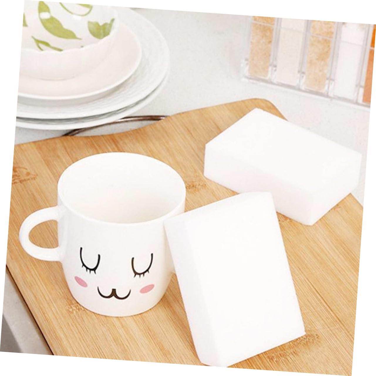 Veemoon 20pièces Éponge de Nettoyage Mousse de Melamine Lot de Éponges Blanches pour Cuisine et Salle de Bain Efficaces Les Taches Quotidiennes