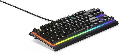 SteelSeries Teclado para juegos Apex 3 TKL RGB Factor de forma compacto sin llave Iluminación RGB de 8 zonas IP32 resistente al agua y al polvo