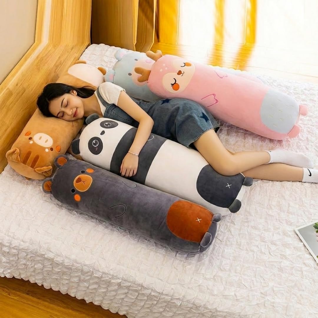 TechMax Solution Extra Large Deer Plush Long Body Pillow Cushion