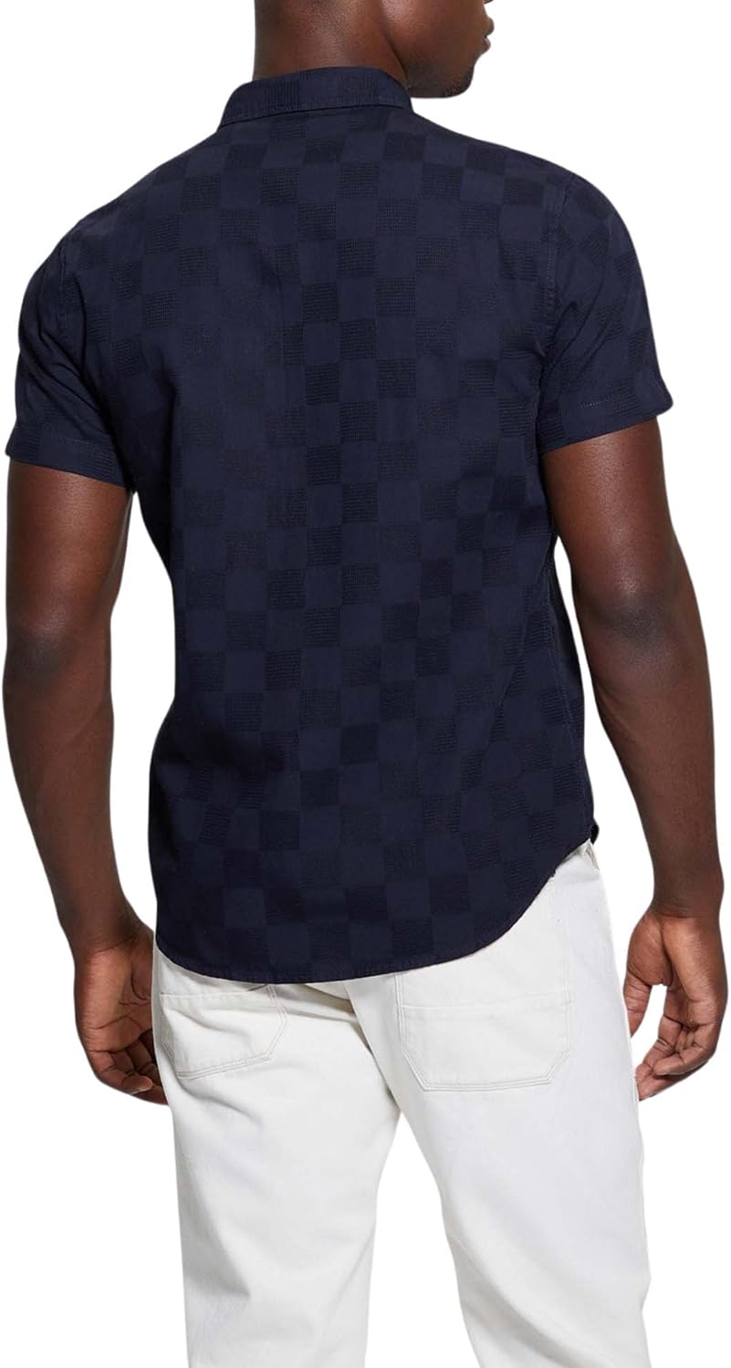 Guess Mens Short Sleeve Parker Dobby Shirt - Image 2