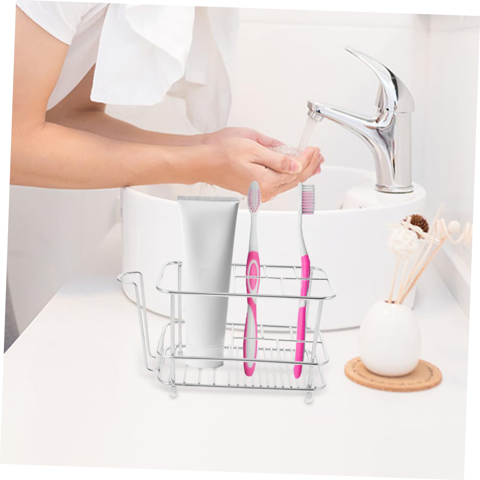 Alipis 4 Stück Zahnbürsten-Halter rasierhobel Halter Makeup Brush Holder Schlechtes Accessoire Sockel Erwachsene Stand Halter für Zahnbürsten Stehen für Badezimmer Rostfreier Stahl Silver