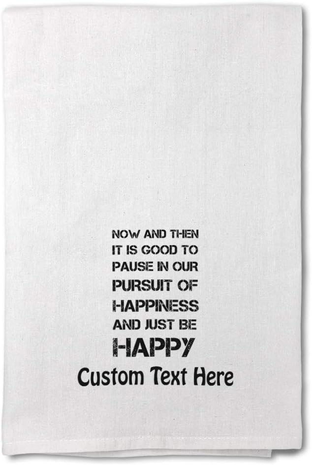 Style In Print Custom Decor Flour Kitchen Towels Pause and Be Happy Emotions Happiness Emotions Happiness Cleaning Supplies Dish Towels Personalized Text Here
