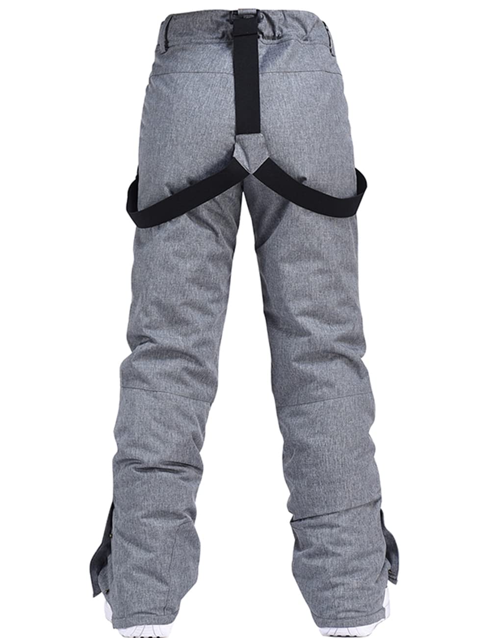 HOTIAN Damen Skihose Hosenträgerhose Snowboardhose Winter Wasserdicht Winddicht Warm Abnehmbare Hosenträger Skilanglaufhose Thermohose Wanderhose Ski Pant Gray XL