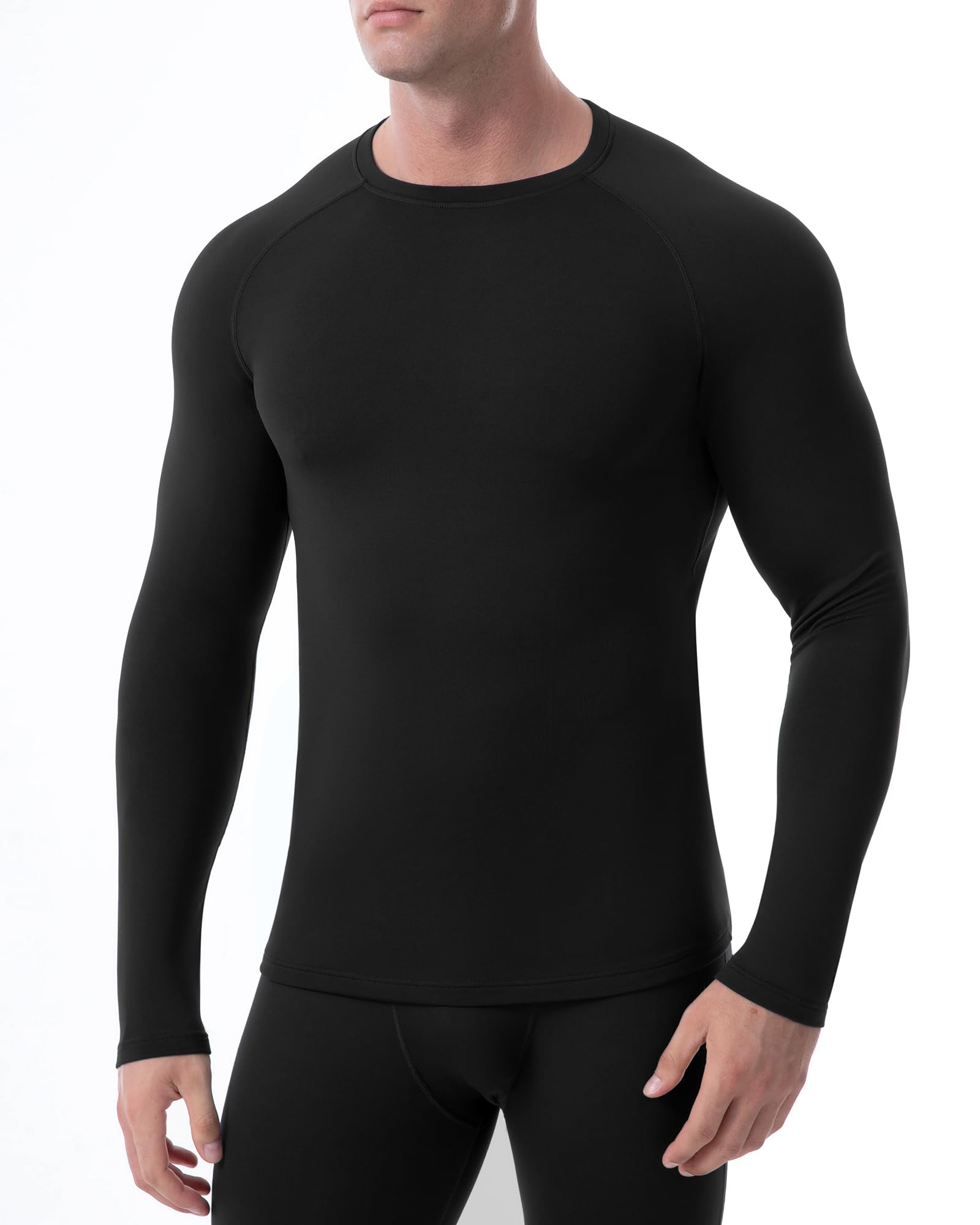 Runhit Camisa de compresión térmica para hombre, con forro polar, manga larga, camiseta térmica atlética, capa base, equipo para clima frío