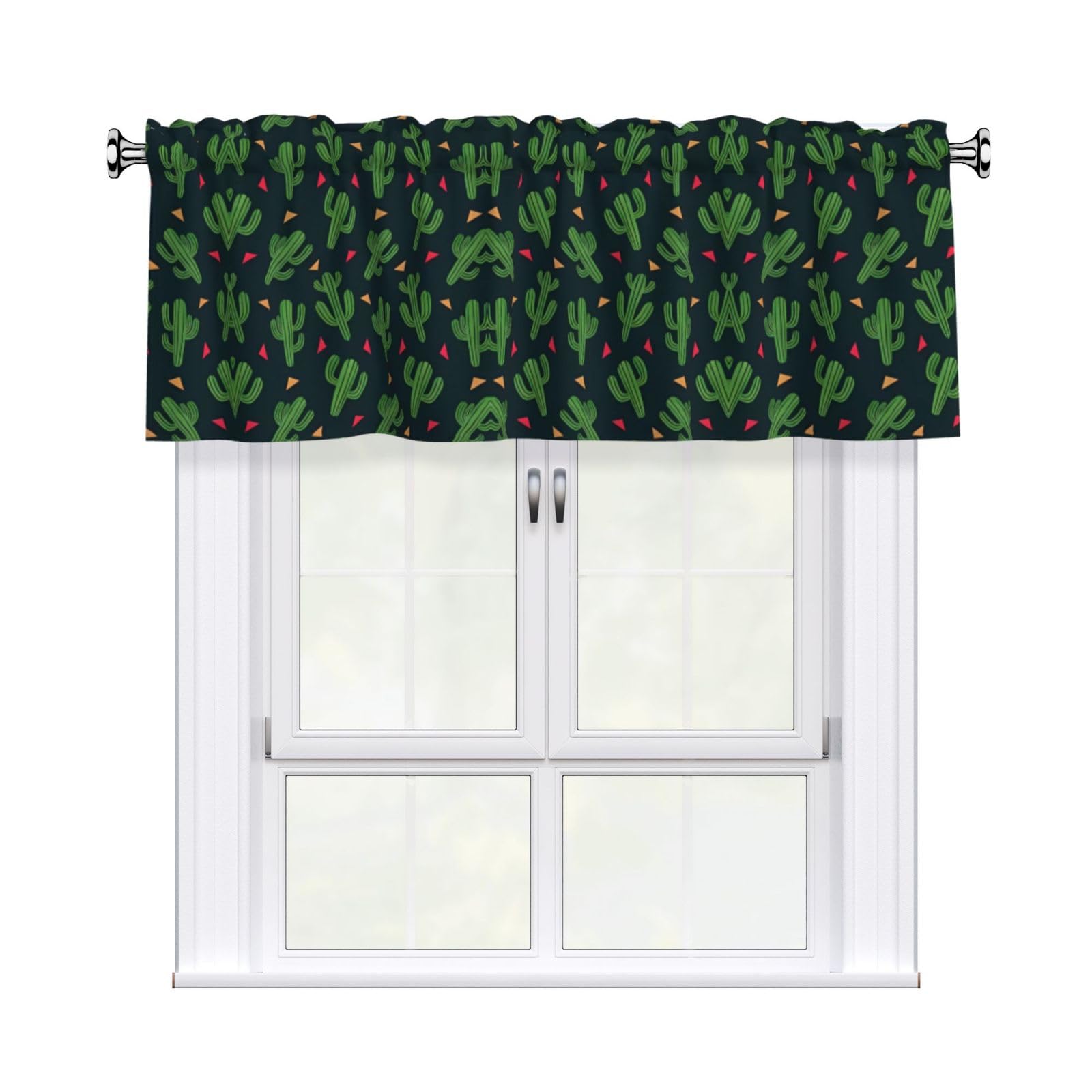 YYHHAOFA Cactus Art Prints Durable Kitchen Window Layer – 54x18 Inch 100% Polyester Valance with Precision Construction