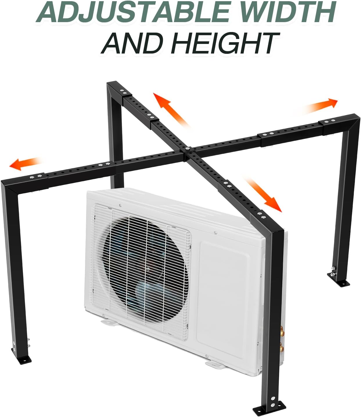 AC Security Cage, 25-48 inch air-Conditioned Safety cage Support Adjustable Height and Width, Steel air Conditioning cage with Reinforced Anti-Theft Screws