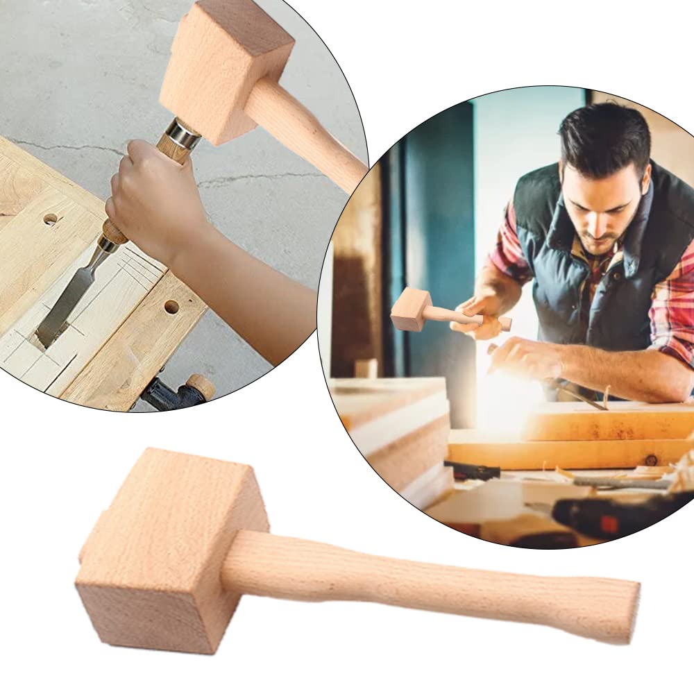 Maillet En Bois De Hêtre - Marteau Sculpteur Menuiserie | 245mm - Pour Travail Du Bois, Ciseaux, Assemblage