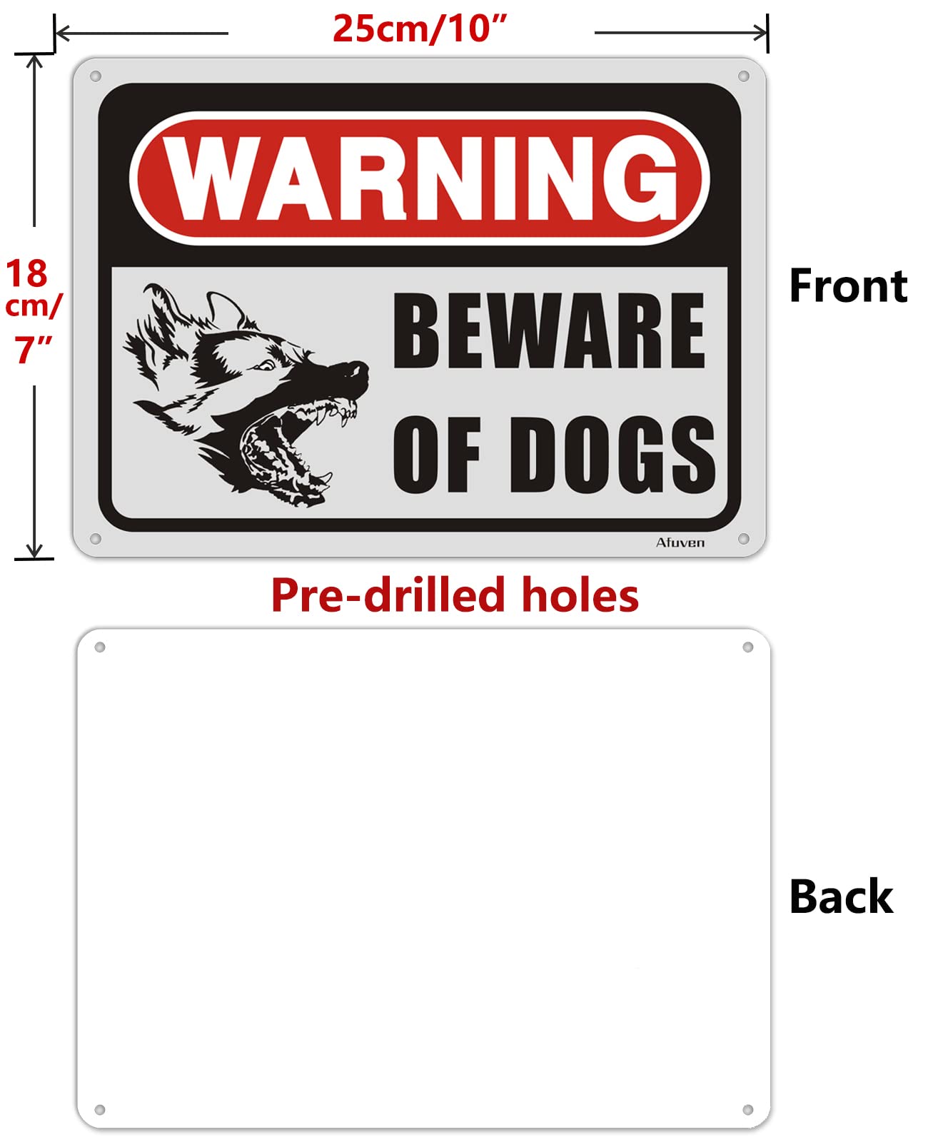 Lot De 2 Panneaux « Beware Of Dog » Pour Clôture, Panneau D