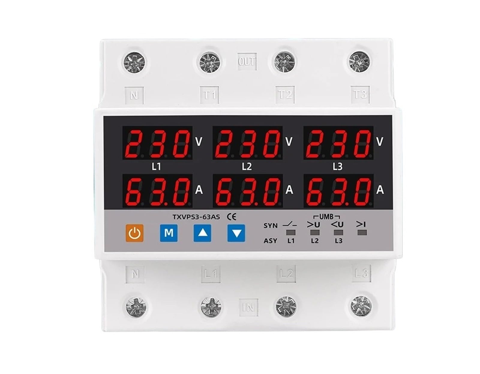 Limite de courant et securite reseau avec le voltmetre triphase asynchrone 63A