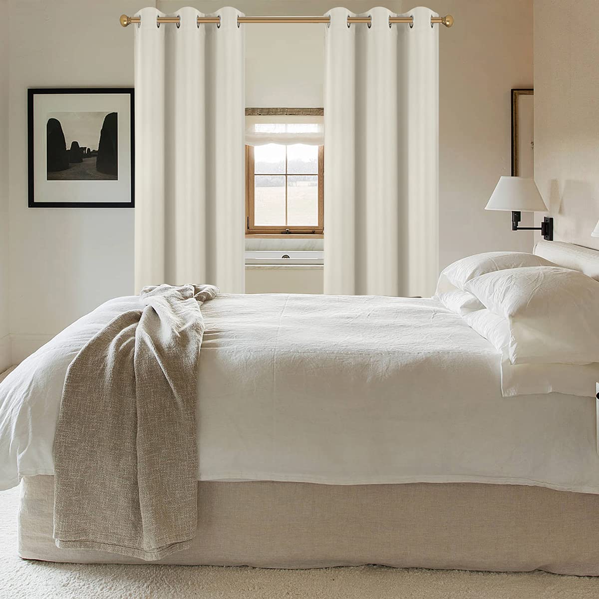 Diraysid Tende Oscuranti Per Camera Da Letto, 2 Pannelli Grigi 106x213 Cm, Con Occhielli, Termiche E Fonoassorbenti