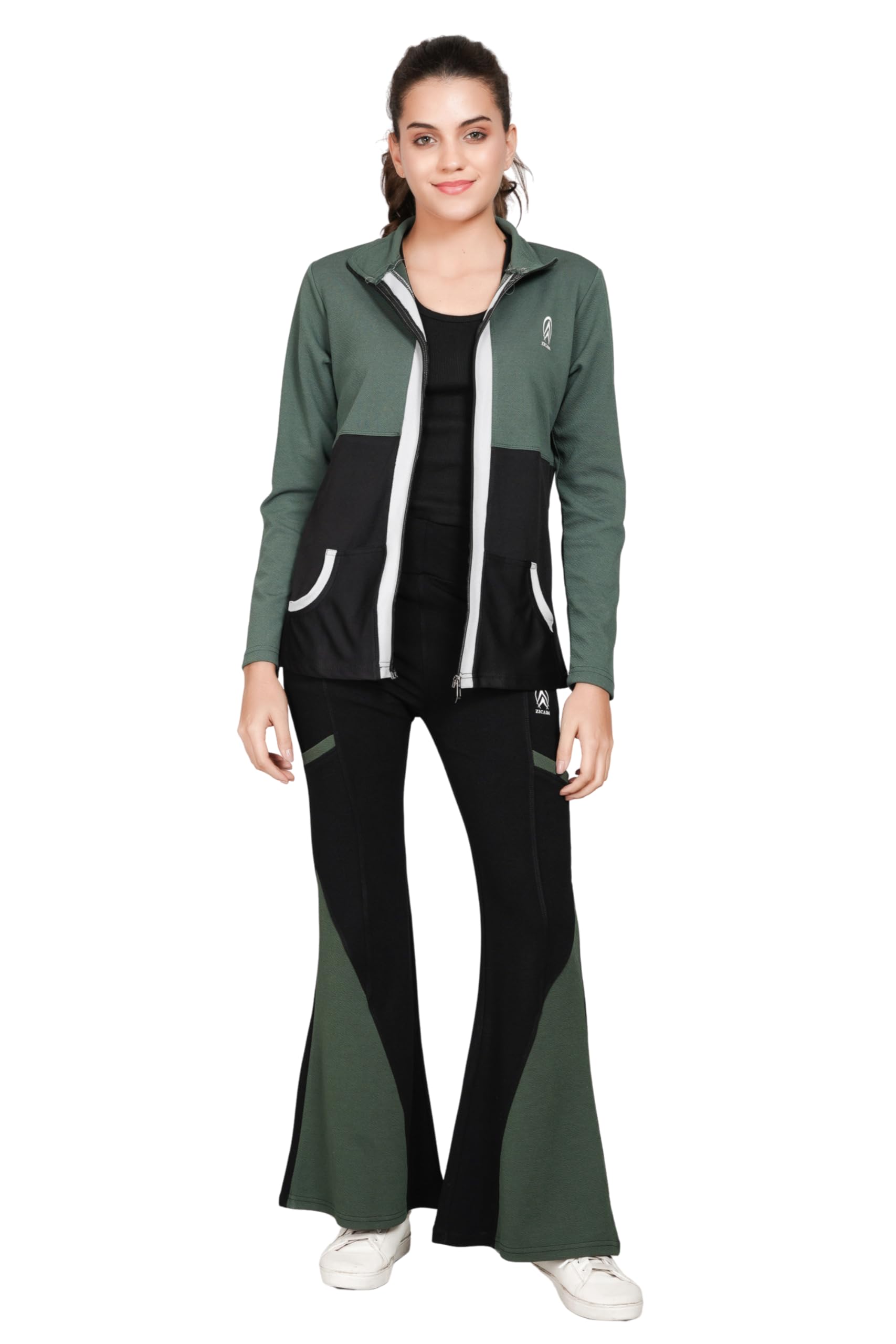 zicada Women's Color Block Tracksuit Set Stylish 2 Piece Zip Jacket and Joggers with Pockets, Sporty Casual Loungewear for Streetwear or Travel-picture-31