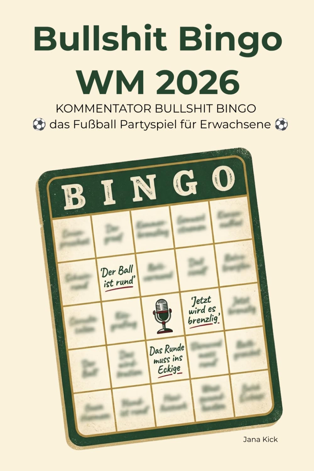 Bullshit Bingo WM 2026: Kommentator Bullshit Bingo zur WM 2026 – das Fußball Partyspiel für Erwachsene