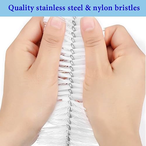 Miniatura 2 de Cepillo largo para botellas, cepillos limpiadores flexibles de 17 pulgadas para limpiar botellas de cerveza para el cuello, vino, biberones,