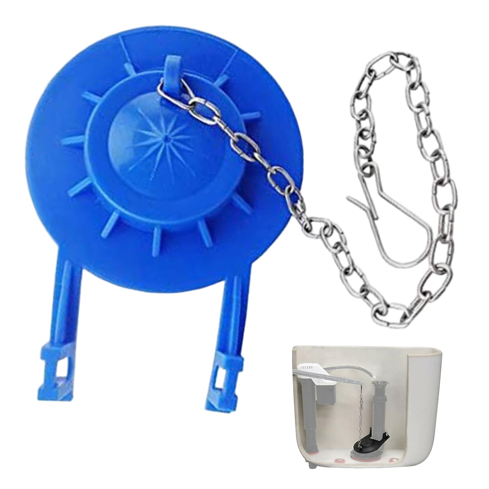 2Pcs 2 Inch PVC Toilet Flapper Replacement with Stainless Steel Chain, Easy to Install Sealing Flapper for Bathroom