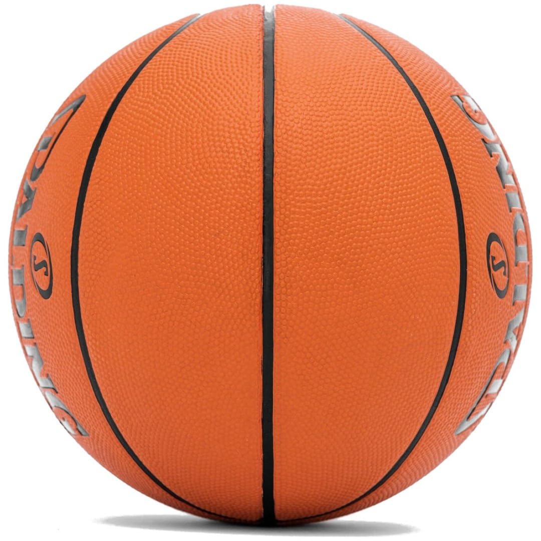 Spalding TF-150 Varsity piłka do koszykówki z wytrzymałej gumy | oficjalny rozmiar | nadaje się do wszystkich powierzchni | z Shooter's Seam dla lepszej kontroli nad piłką